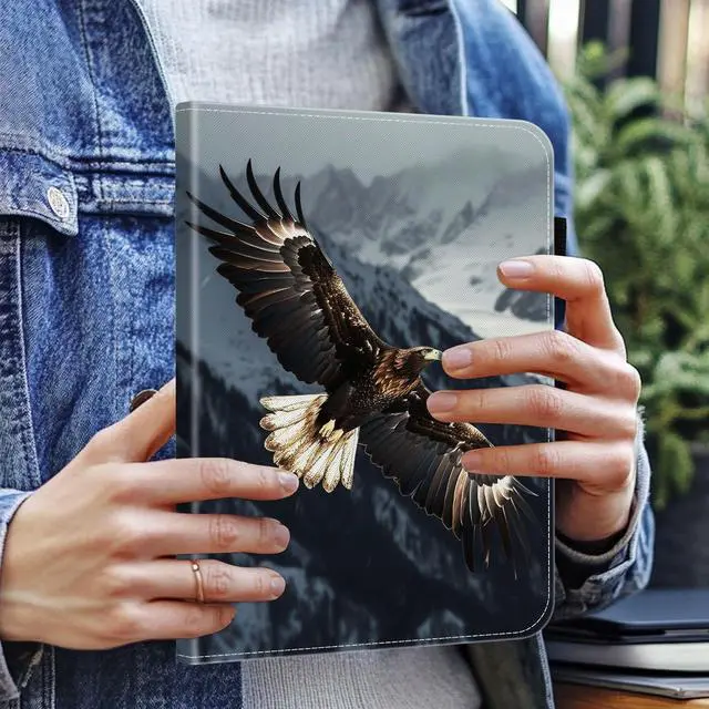 Alt view image 2 of 5 - smauncucn Case for iPad Pro 11-inch M4 (2024) (Model Number: A2836/A2837/A3006),Wallet PU Leather Folio Cover Multi-Angle Stand with Auto Wake/Sleep,Bald Eagle Flying in The Sky