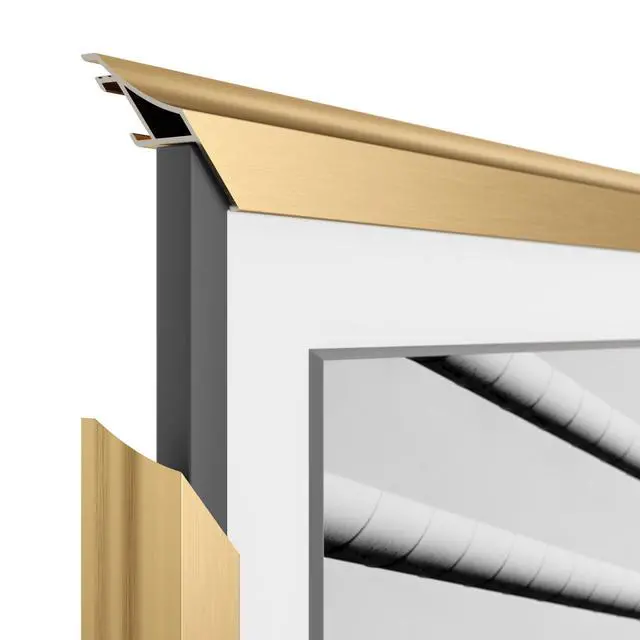 Alt view image 5 of 5 - Pale Gold Scoop 43" Alloy Deco TV Frame - Compatible ONLY with Samsung The Frame TVs (Fits 2021-2026, LS03A, LS03B, LS03C, LS03D, LS03FA)