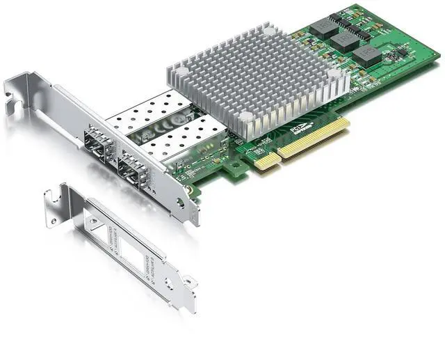Alt view image 2 of 5 - REDLUX 10GB PCI-e Network Card(NIC) with Broadcom BCM57810S Chip, Dual SFP+ Ports, Compare to Broadcom BCM57810S, PCIE 2.0 X8, Support Windows/Windows Server/Vmware Esxi