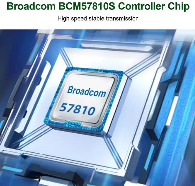 Alt view image 4 of 5 - REDLUX 10GB PCI-e Network Card(NIC) with Broadcom BCM57810S Chip, Dual SFP+ Ports, Compare to Broadcom BCM57810S, PCIE 2.0 X8, Support Windows/Windows Server/Vmware Esxi