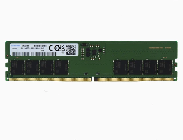Main image of Samsung 16GB (1x16GB) DDR5 5600MHz PC5-44800 CL46 UDIMM 1Rx8 Single Rank 1.1V Non-ECC DIMM 288-Pin Desktop Computer RAM Memory M323R2GA3DB0-CWM