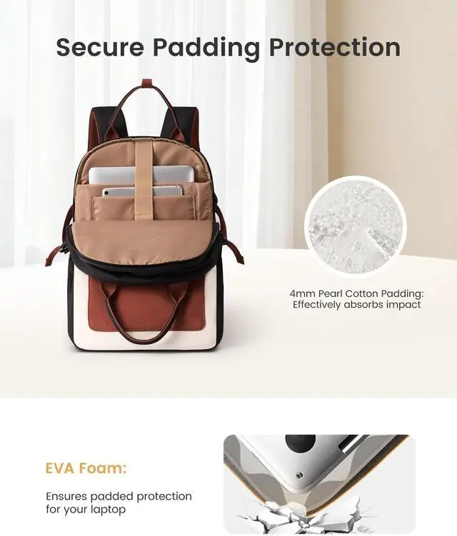 Alt view image 5 of 5 - LOVEVOOK Laptop Backpack for Women - Stylish Work Backpack with Large Cup Holder, Waterproof College Teacher Backpack, Navy, 15.6Inch