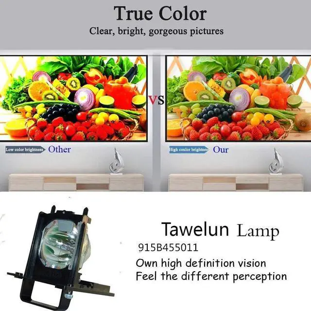 Alt view image 3 of 4 - Tawelun 915B455011 Replacement Lamp with Housing for TV Lamp WD-73640 WD-73740 WD-73840 WD-73C11 WD-73CA1 WD-82740 WD-82840 WD-82CB1 WD-92840