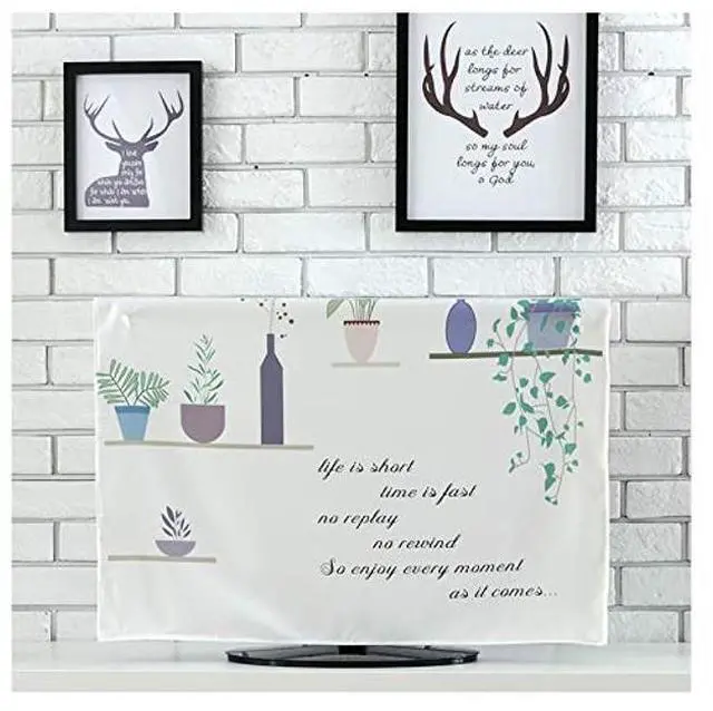 Alt view image 4 of 5 - TINTON LIFE Premium Quality Wrinkle Free Polycotton Indoor TV Dustproof Cover Cloth(Plant, 65")