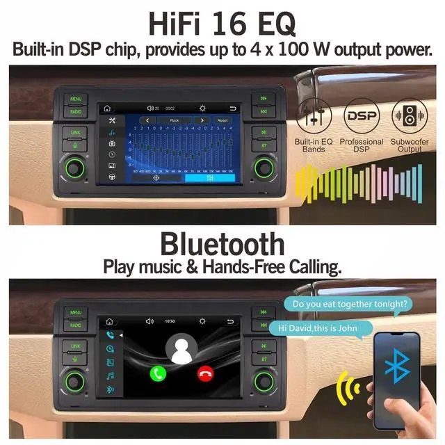 Alt view image 3 of 5 - Car Radio for BMW E46 3 Series 1999-2005 Carplay Android Auto Bluetooth