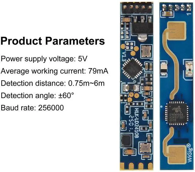 Alt view image 3 of 5 - AEDIKO 4pcs LD2410B Human Presence Radar Module with Pins Bluetooth HLK-LD2410 LD2410 Human Radar Sensor Board