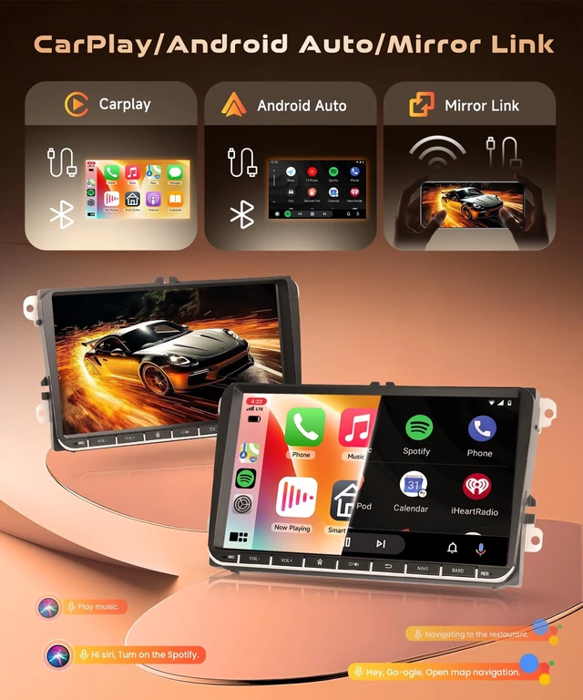 Alt view image 3 of 5 - KYNNT 4G+64G Car Radio for VW Volkswagen Seat Passat Jetta Tiguan Golf