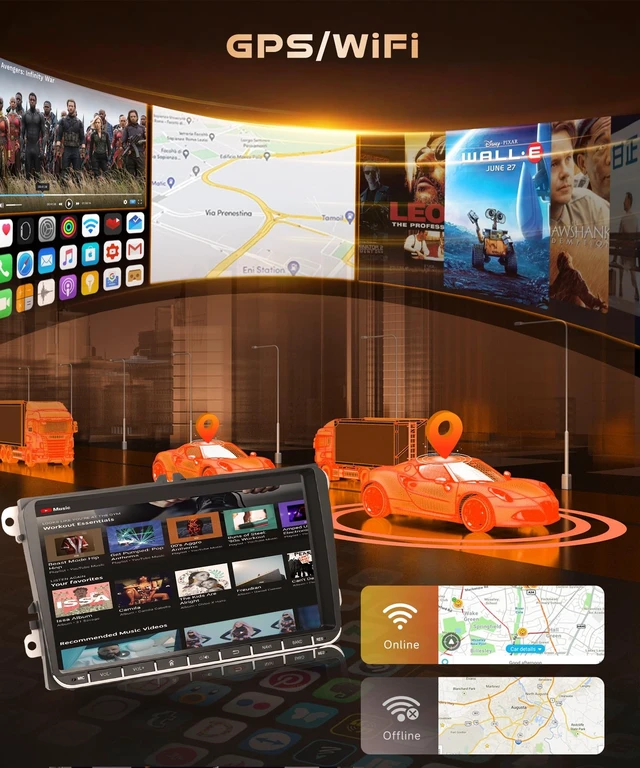 Alt view image 4 of 5 - KYNNT 4G+64G Car Radio for VW Volkswagen Seat Passat Jetta Tiguan Golf