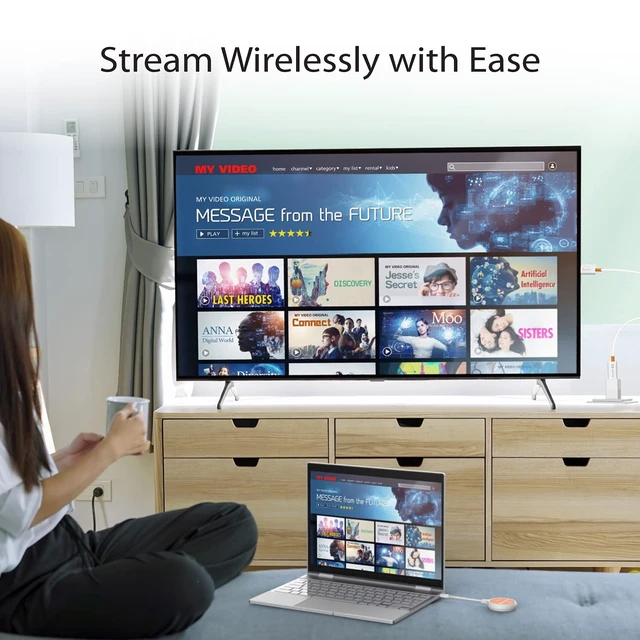 Alt view image 3 of 5 - j5create ScreenCast USB-C to HDMI Wireless Display Transmitter and Receiver