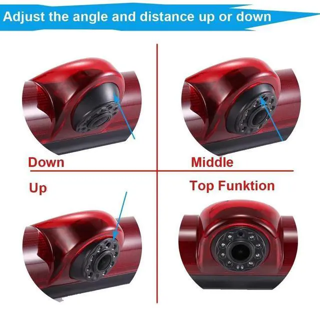 Alt view image 5 of 5 - 18mm Car Third Roof Top Mount Brake Lamp Light Rear View Reverse Parking Camera,replacement for Chevrolet Express GMC Chevy Savana Exporer Vans Cargo Van 2003-2018 (with 4.3 inch rear view mirror)
