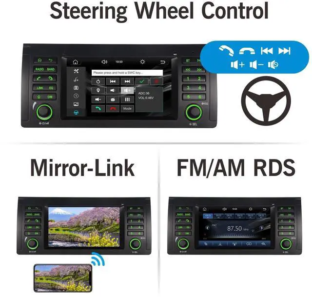 Alt view image 5 of 5 - Car Radio for BMW E39 3 Series X5 M5 Carplay Android Auto Bluetooth