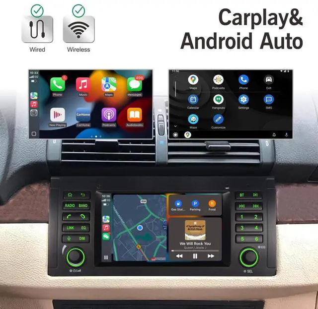 Alt view image 2 of 5 - Car Radio for BMW E39 3 Series X5 M5 Carplay Android Auto Bluetooth