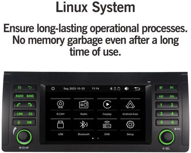 Alt view image 4 of 5 - Car Radio for BMW E39 3 Series X5 M5 Carplay Android Auto Bluetooth