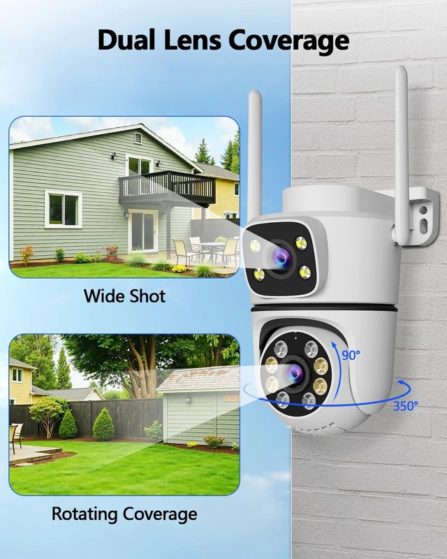 Alt view image 2 of 5 - 5MP Outdoor Wireless Security Camera, PTZ WiFi Video Surveillance Cameras