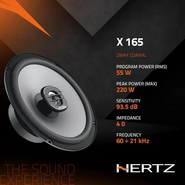 Alt view image 2 of 5 - HERTZ UNO Series X-165 6.5" Two-Way Coaxial Speakers (Pair)