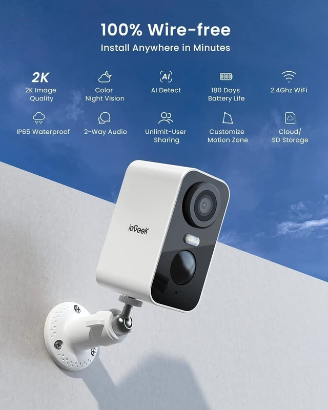 Alt view image 2 of 5 - ieGeek 4 Pack Cameras System,Security Cameras Wireless Outdoor,2.4GHz Only