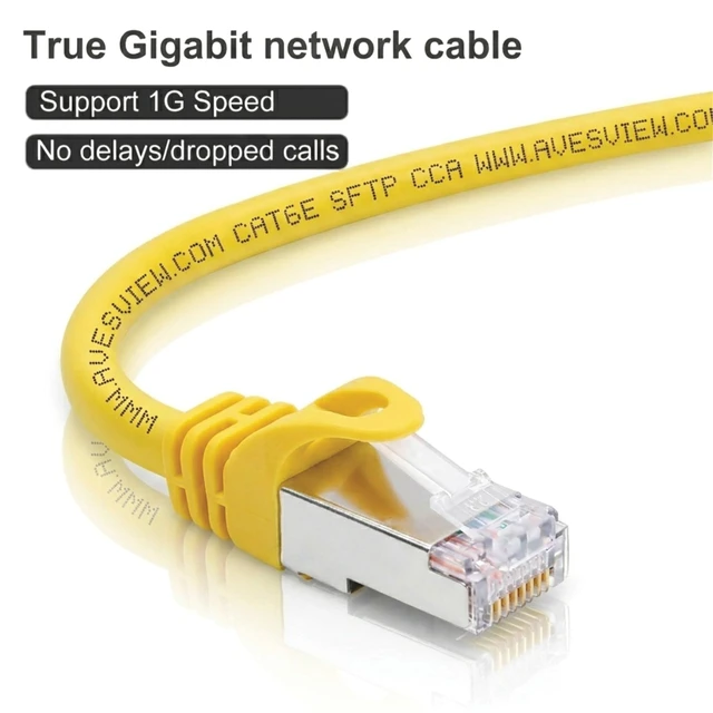 Alt view image 3 of 5 - AvesView CAT 6 Shielded 100 FT Ethernet Cable, Indoor High-Speed (SFTP) 10Gbps Shielded 100 Foot Ethernet Cable for Internet, Router, Computer, PlayStation, Xbox (Yellow, 100FT)
