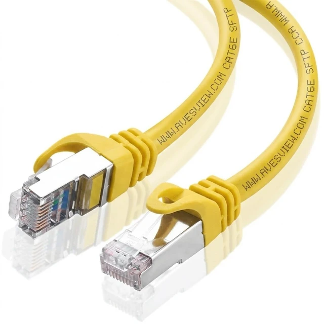Alt view image 2 of 5 - AvesView CAT 6 Shielded 100 FT Ethernet Cable, Indoor High-Speed (SFTP) 10Gbps Shielded 100 Foot Ethernet Cable for Internet, Router, Computer, PlayStation, Xbox (Yellow, 100FT)