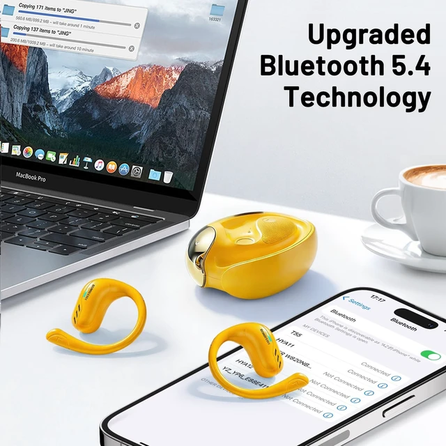 Alt view image 5 of 5 - Transformers Open Ear Headphones Wireless Bluetooth 5.4, Hanging Earbuds with Earhooks, IPX5 Waterproof for Trainning Running Workout