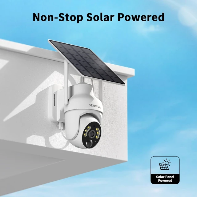 Alt view image 3 of 5 - SEHMUA 2K Solar Security Cameras Wireless Outdoor, 4 Pack 360 View Pan/Tilt WiFi Security Camera Outside with Color Night Vision, Easy to Install, PIR Alarm, 2-Way Audio, White