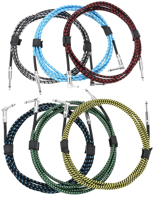 Main image of dophee 6 Pack 10ft Guitar Cable, 1/4" TS Port Instrument Bass AMP Cord