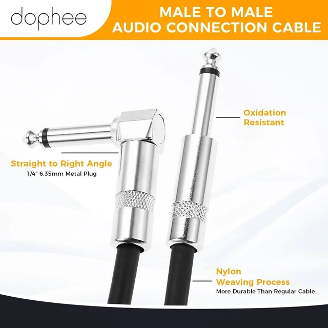 Alt view image 5 of 5 - dophee 6 Pack 10ft Guitar Cable, 1/4" TS Port Instrument Bass AMP Cord
