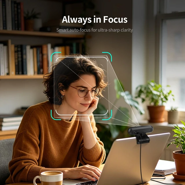 Alt view image 5 of 5 - TOALLIN 4K Webcam for PC, Windows Hello Compatible, IR Facial Recognition