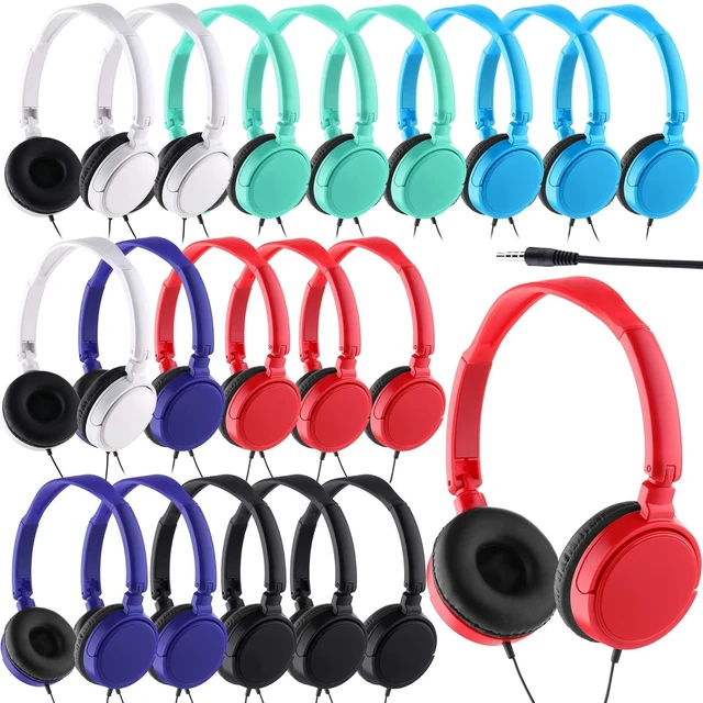 Main image of Yunsailing 18 Pack Classroom Headphones Bulk, Wired Headphones,Multicolor
