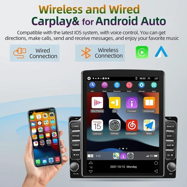 Alt view image 4 of 5 - PHEZEN 9.7 inch Touchscreen Car Stereo Fit for Chevy Equinox 2005-2009, Android 13 Double Din Car Radio with Carplay & Android Auto in-Dash Navigation BT Mirror Link WiFi Backup Camera 2+32G