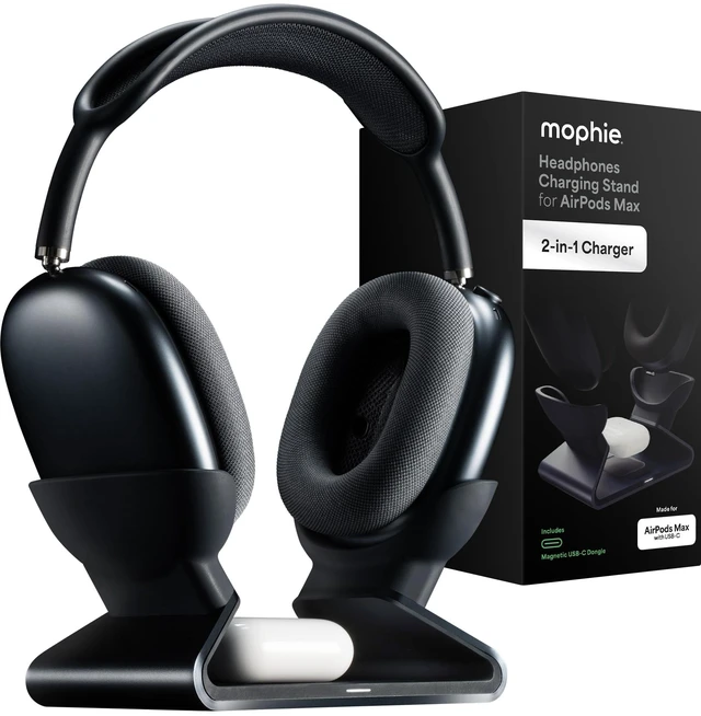 Main image of Mophie Max Dual Charging Stand for AirPods Max Headphones Auto Sleep Mode