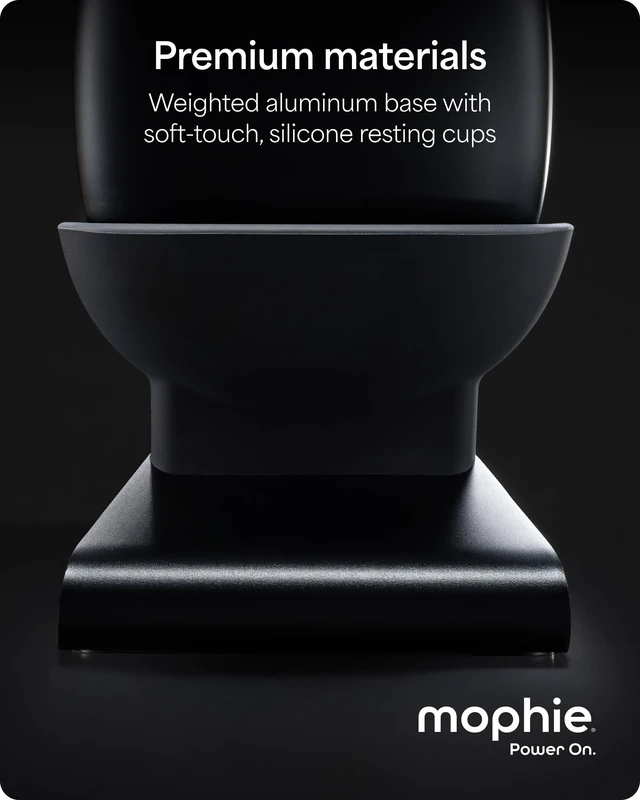 Alt view image 4 of 5 - Mophie Max Dual Charging Stand for AirPods Max Headphones Auto Sleep Mode