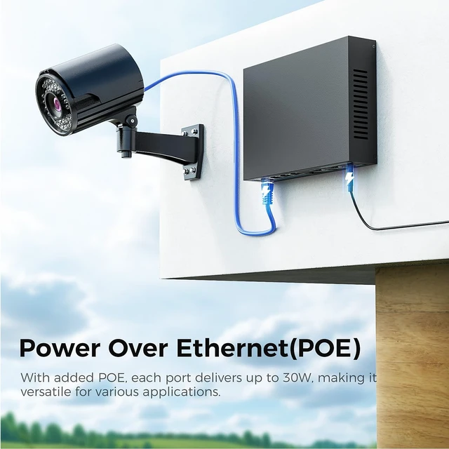 Alt view image 2 of 5 - TEROW 2.5Gb 4 Port PoE RJ45 and 2*10Gb SFP+ Uplink PoE+ Switch,IEEE802.3af/at, Up to 30W,Total 65W, Base-T,Desktop/Wall Mount, for AP & IP Cameras, WiFi 6,NAS,Home,Gaming,Office,Plug & Play Fanless