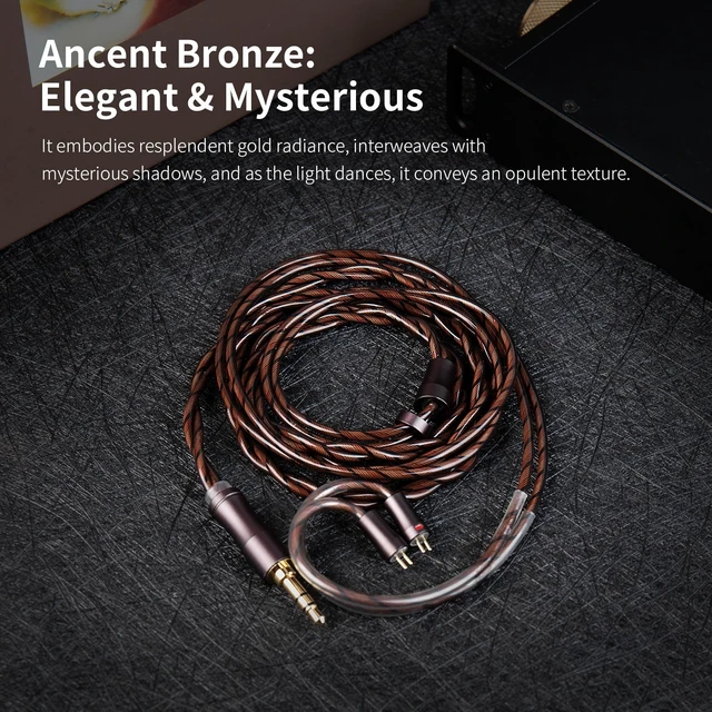Alt view image 3 of 5 - KBEAR Cadence IEMs Cable, 6N High-Purity Copper Silver-Plated HiFi Headphone Cable, Ultra-Strong Anti-Interference, Three-Frequency Balance, 3.5/4.4mm Plug Optional, 3.94ft/120cm (Bronze, MMCX 3.5MM)
