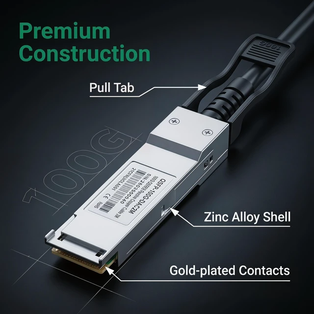 Alt view image 5 of 5 - 100GbE QSFP28 Cable-100GBASE-CR4 Passive Direct Attach Copper Cable(10ft)