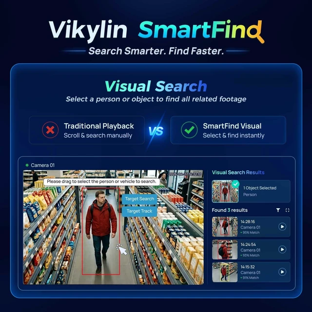 Alt view image 4 of 5 - VIKYLIN 4K 16-Channel 16 PoE Port SmartFind AI Visual Search Network Video Recorder NVR, Plug & Play,VU-N1616,NDAA Compliant