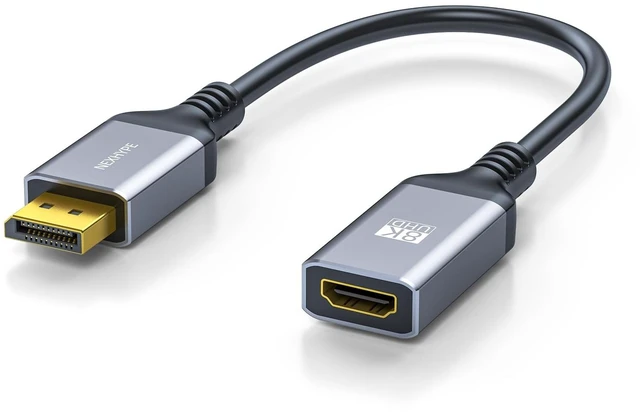 Main image of NEXHYPE Active DisplayPort to HDMI Adapter (8K@60Hz, 4K@240Hz) Uni-Directional DP 1.4 to HDMI 2.1 Converter, Male to Female DP to HDMI Adapter Compatible with Desktops, Monitors