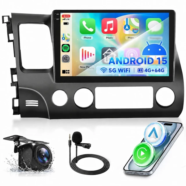 Main image of Podofo 4G+64G Incell Screen Car Stereo for Honda Civic 2006-2011 Radio