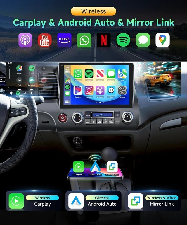 Alt view image 3 of 5 - Podofo 4G+64G Incell Screen Car Stereo for Honda Civic 2006-2011 Radio