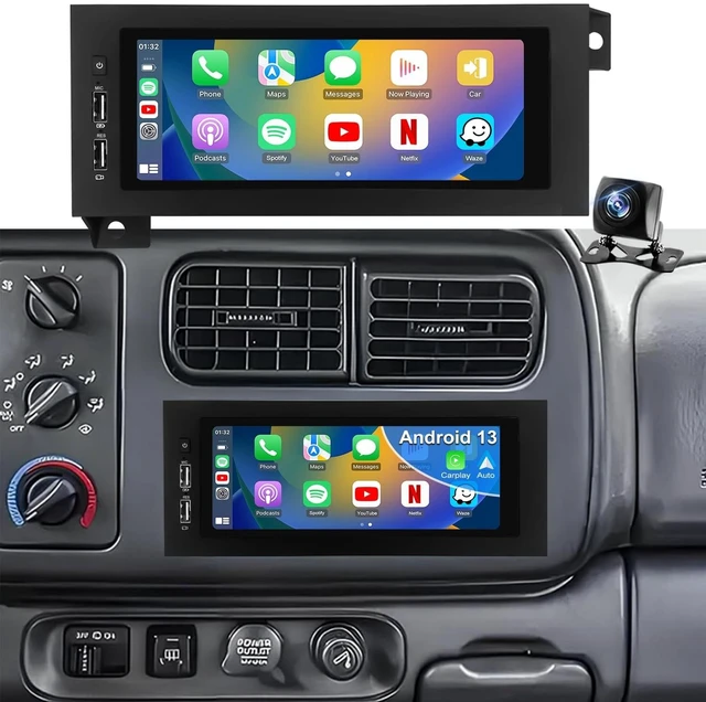 Main image of 5GWifi Upgrade Car Radio For Dodge Ram 1500/2500/3500 1994-2002, Jeep Wrangler 1997-2002, Grand Cherokee 1996-1998 Cherokee 1997-2001 Chrysler Touch Screen Stereo Carplay Android Auto GPS Fast Charger