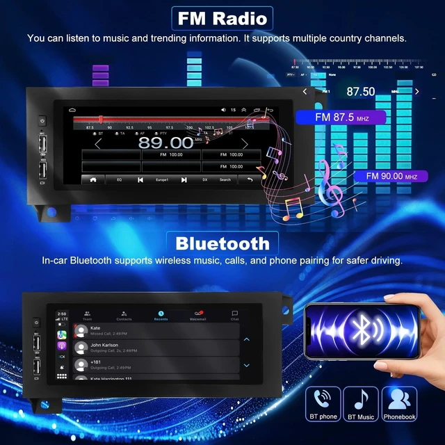 Alt view image 5 of 5 - 5GWifi Upgrade Car Radio For Dodge Ram 1500/2500/3500 1994-2002, Jeep Wrangler 1997-2002, Grand Cherokee 1996-1998 Cherokee 1997-2001 Chrysler Touch Screen Stereo Carplay Android Auto GPS Fast Charger