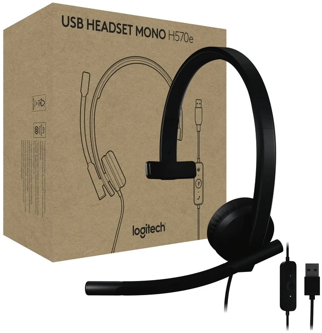 Main image of Logitech H570e USB Headset with Microphone, PC and Mac - Black