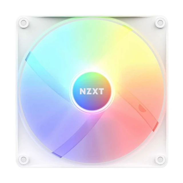 Alt view image 2 of 5 - NZXT F140 RGB Core - 140mm Hub-Mounted RGB Fan - 8 Individually-Addressable LEDs - Semi-Translucent Blades - High Static Pressure & Airflow - Quiet Operation - PWM Control - CAM Software - White