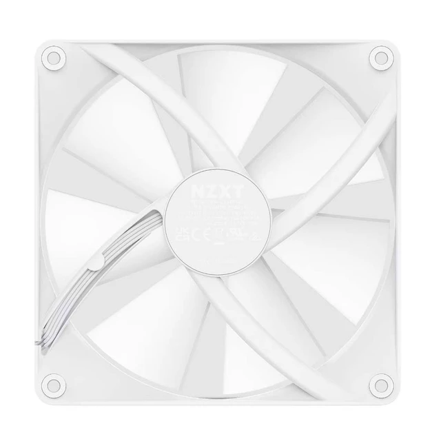 Alt view image 5 of 5 - NZXT F140 RGB Core - 140mm Hub-Mounted RGB Fan - 8 Individually-Addressable LEDs - Semi-Translucent Blades - High Static Pressure & Airflow - Quiet Operation - PWM Control - CAM Software - White