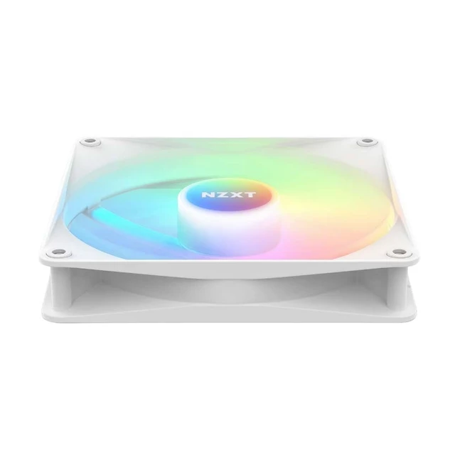Alt view image 3 of 5 - NZXT F140 RGB Core - 140mm Hub-Mounted RGB Fan - 8 Individually-Addressable LEDs - Semi-Translucent Blades - High Static Pressure & Airflow - Quiet Operation - PWM Control - CAM Software - White