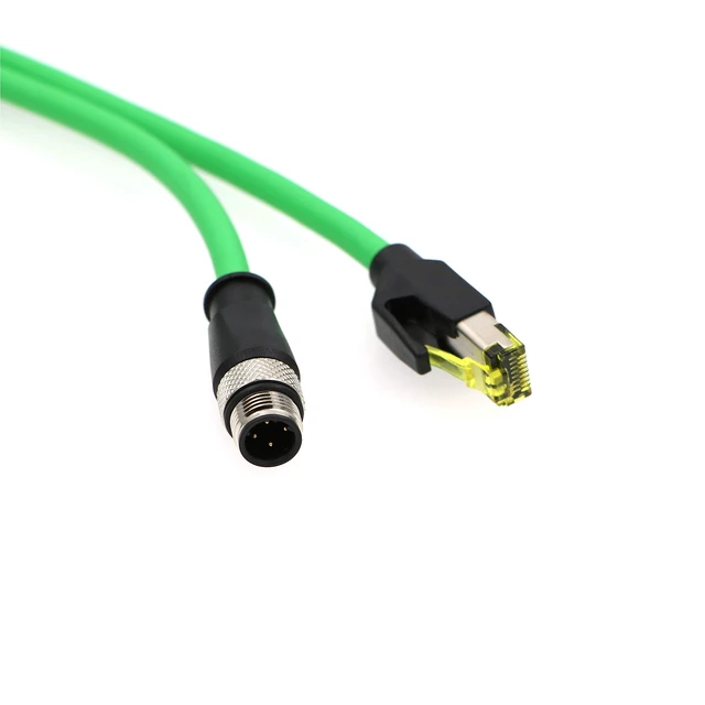 Alt view image 2 of 5 - AConnect M12 4 Position D-Coded Connector to RJ45 Cat5e Ethernet Cable Assembly Waterproof Portable 16.5Ft/5M