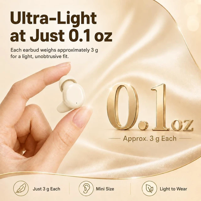 Alt view image 3 of 5 - INSONIXN Mini Sleep Earbuds Bluetooth 6.0 Wireless for Side Sleepers, Black
