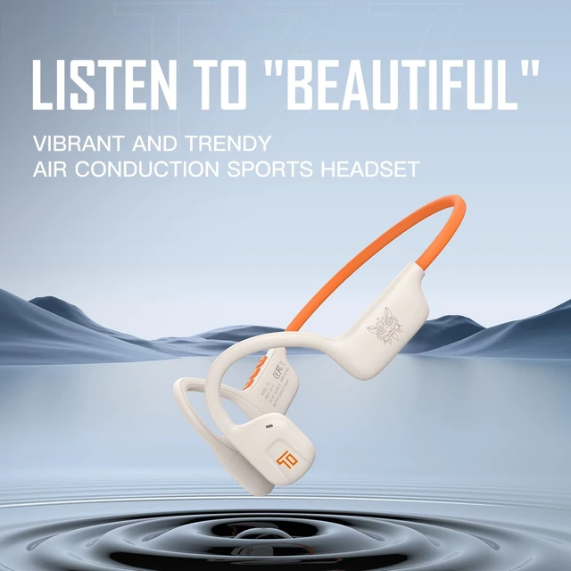 Alt view image 2 of 5 - Lyivs Lightweight Bone Conduction Headphones, Open-Ear Sports Headset with Noise-Reducing Mic, Sweatproof, 10H Playtime, Fast Charging, Secure Fit for Running Workout Fitness