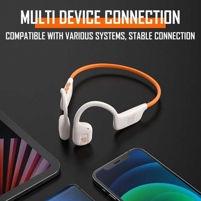 Alt view image 5 of 5 - Lyivs Lightweight Bone Conduction Headphones, Open-Ear Sports Headset with Noise-Reducing Mic, Sweatproof, 10H Playtime, Fast Charging, Secure Fit for Running Workout Fitness