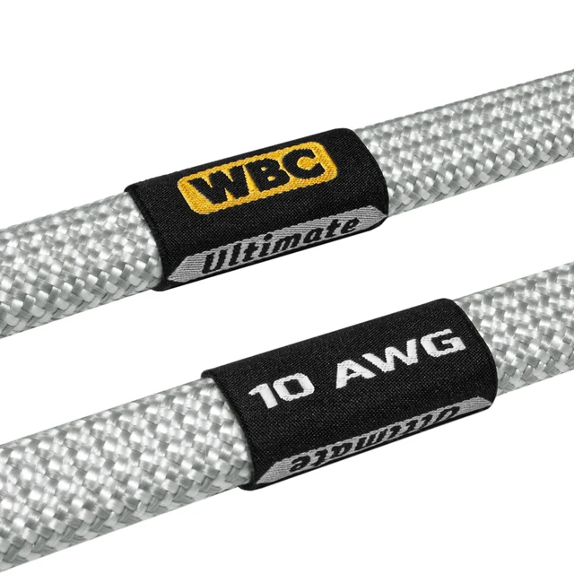 Alt view image 3 of 5 - WORLDS BEST CABLES 10 Foot Ultimate - 10 AWG - Ultra-Pure OFC - Premium Audiophile HiFi Speaker Cable Pair with Eminence Gold Banana Plugs & Silver Tweed Jacket