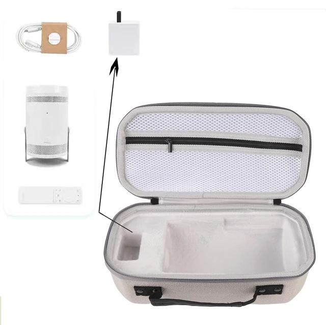 Alt view image 5 of 5 - Fabater Nebula Capsule 3 Projector Case, Shockproof Rainproof Hard Shell Carrying Case, Travel Storage Bag with Velvet Lined Interior and Accessory Storage for Nebula Capsule 3